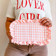 Gingham Ruffle Pouch