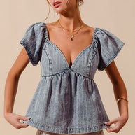 Stripedid Denim Tank