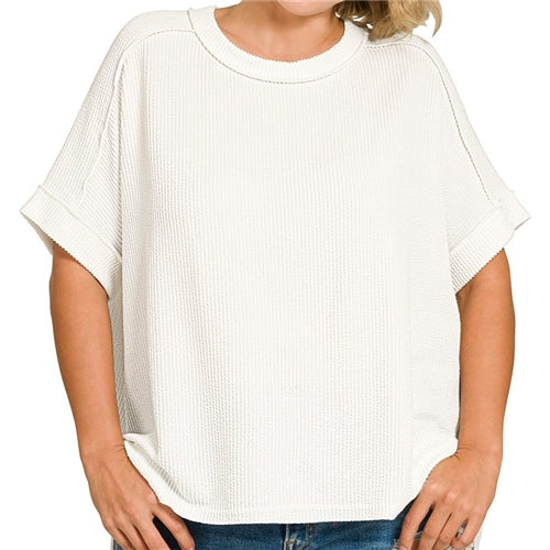 Basic Ribbed Tee Plus