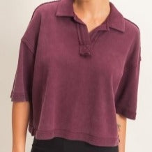 Henley Collared Top