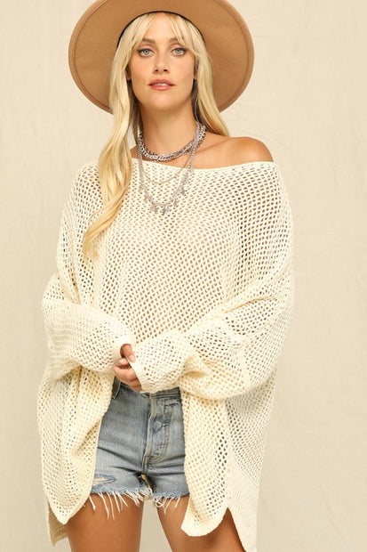 Oversized Open Knit Sweater