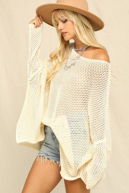 Oversized Open Knit Sweater