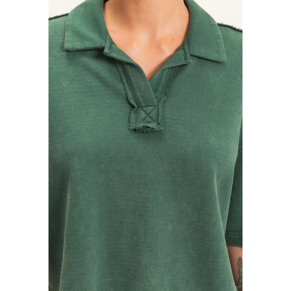 Henley Collared Top