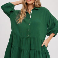 Winnie Ruffle Shirt Dress