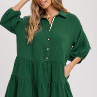 Winnie Ruffle Shirt Dress