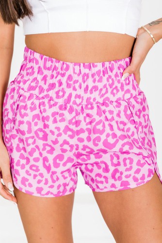 Pink Leopard Athletic Shorts