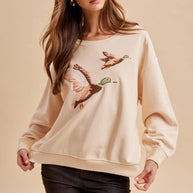 Embroidered Duck Pullover