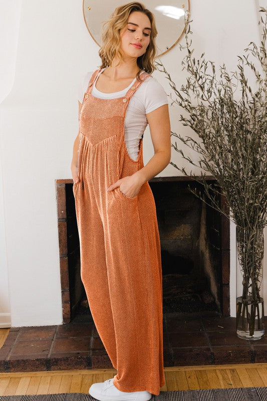 Knit Button Sling Jumpsuit