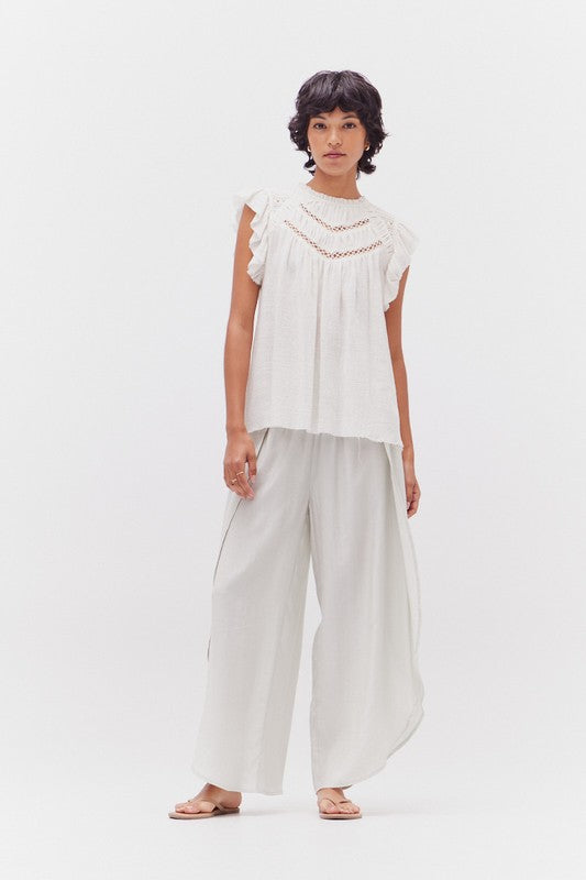 Lace Mixed Gauze Top