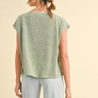 Button Cut Sweater Top