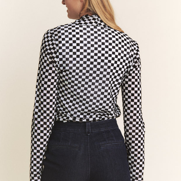 The Checkshire  Mesh Top