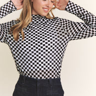The Checkshire  Mesh Top