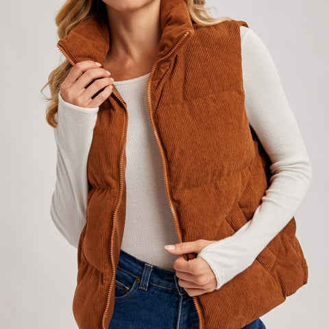 Corduroy Puffer Vest