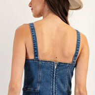 Denim Flare Midi Dress