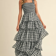 Checking in Maxi Dress