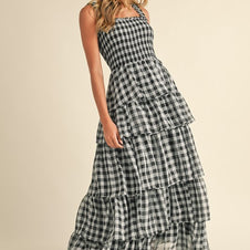 Checking in Maxi Dress
