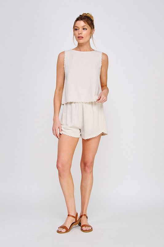 Slip Stitch Linen Top