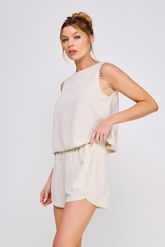 Slip Stitch Linen Top