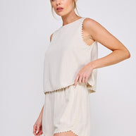 Slip Stitch Linen Top