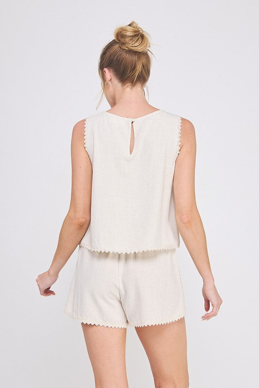 Slip Stitch Linen Top