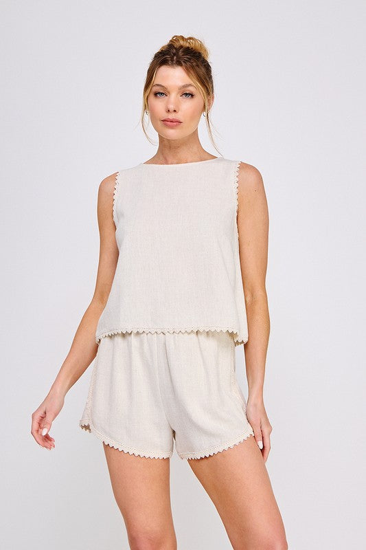 Slip Stitch Linen Top