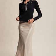 Contrast Stitch Knit Top