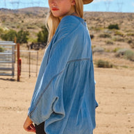 Marla V-neck Button Down