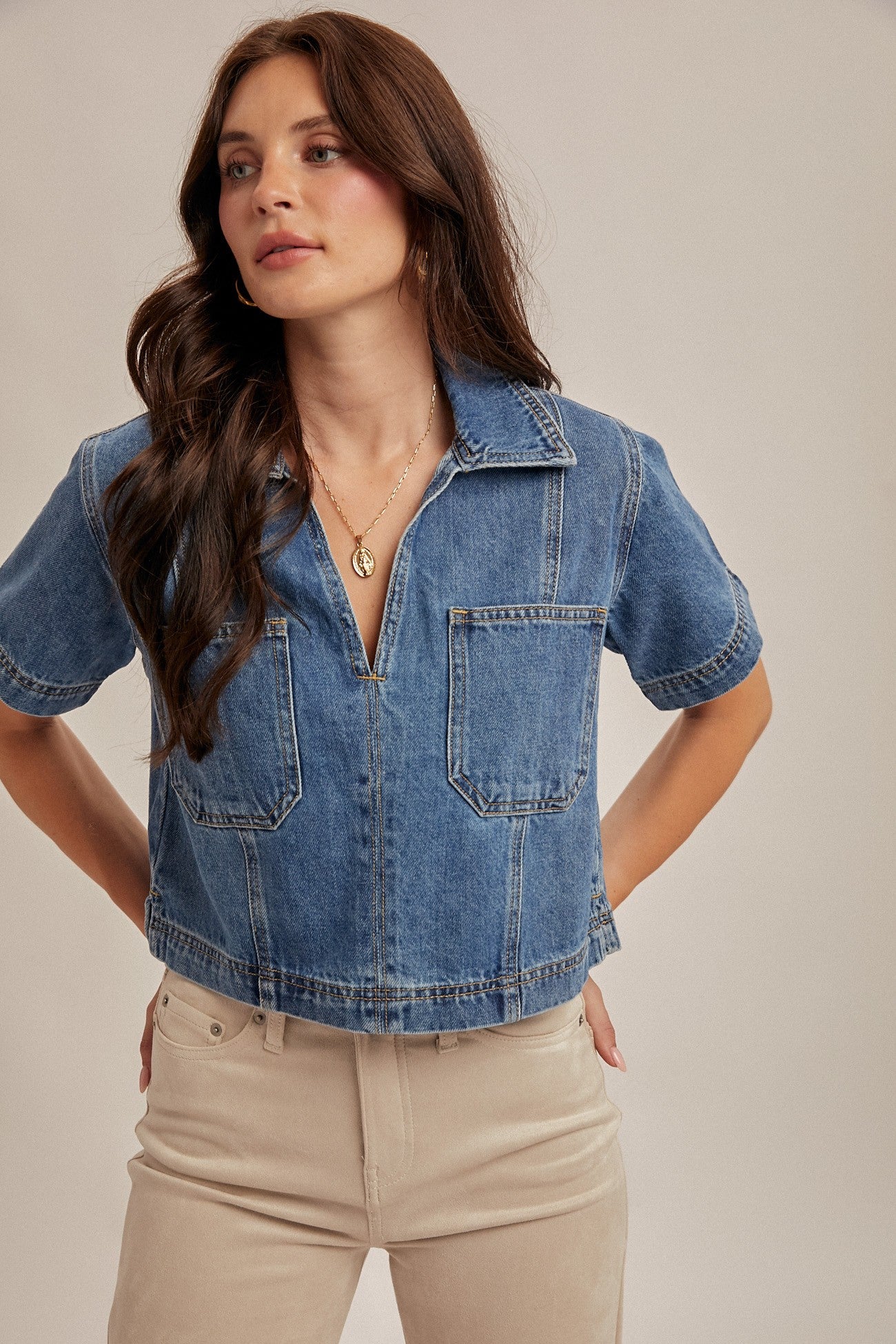 The Delphie Denim Blouse