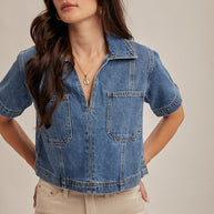 The Delphie Denim Blouse
