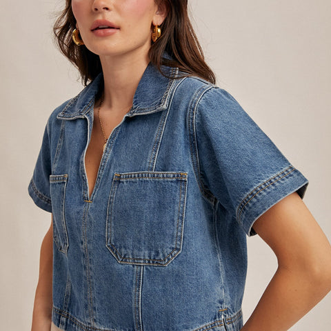 The Delphie Denim Blouse
