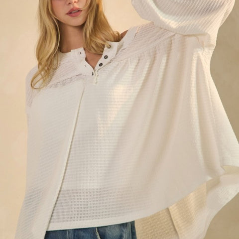 Amelia Knit Henley Blouse