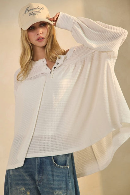 Amelia Knit Henley Blouse