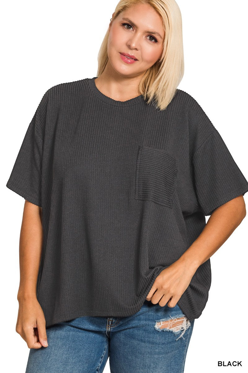 Curvy Leisure Ribbed Tee