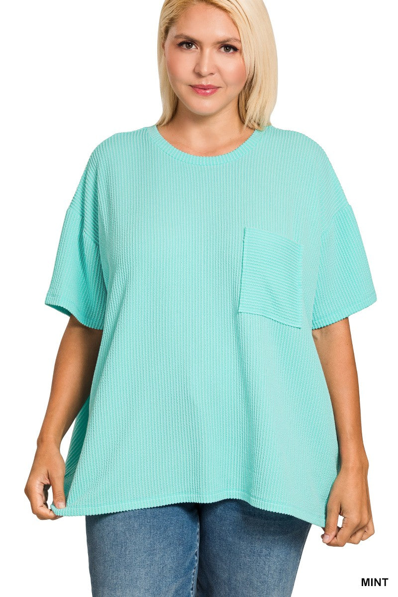 Curvy Leisure Ribbed Tee
