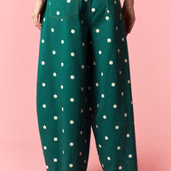Green Pox Barrel Pants