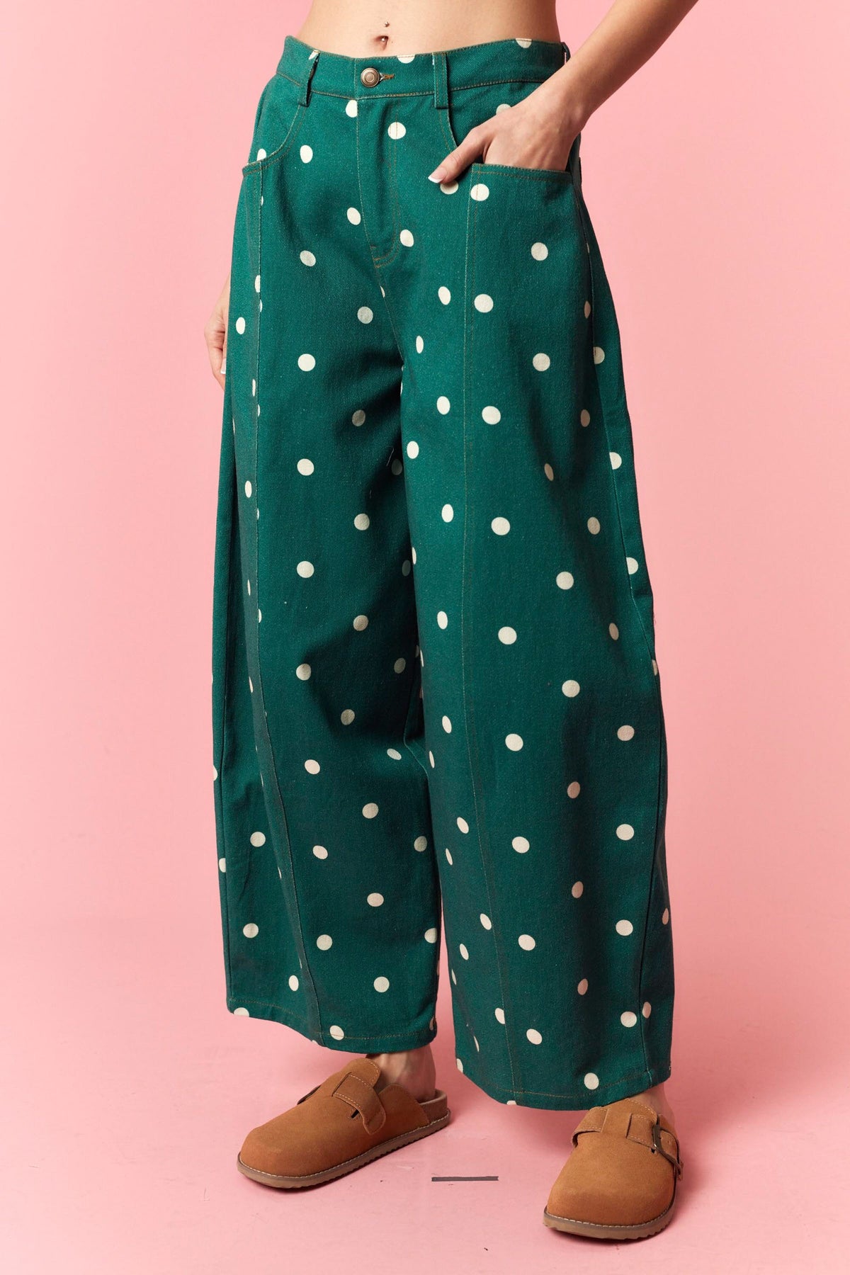 Green Pox Barrel Pants