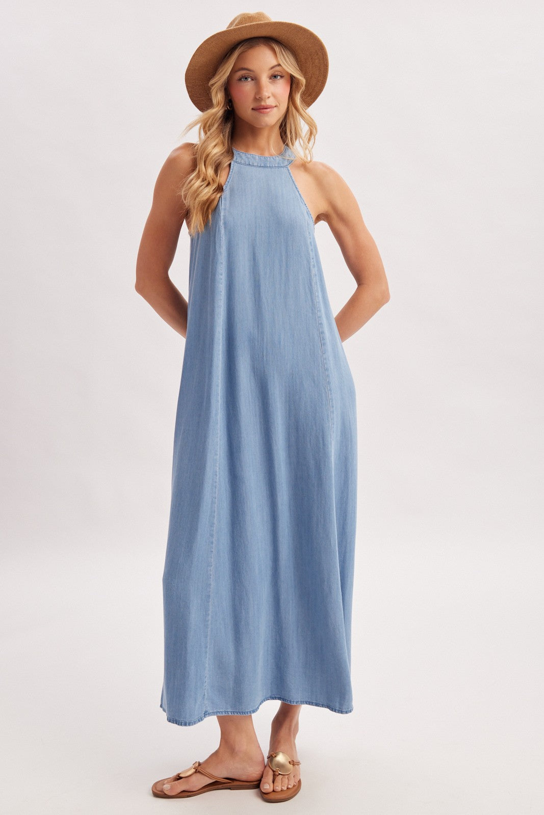 Indigo Halter Dress