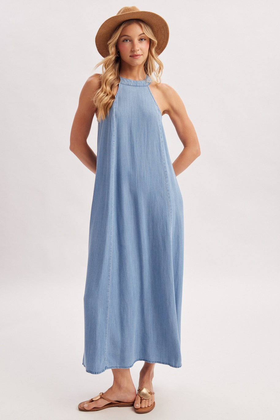 Indigo Halter Dress