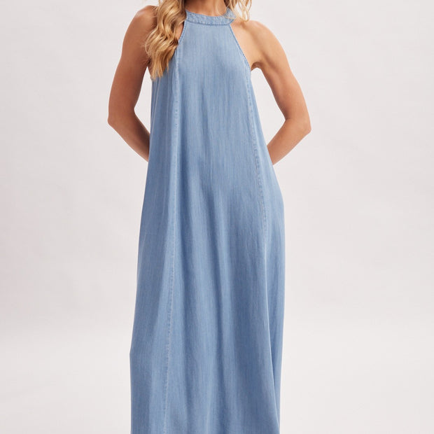 Indigo Halter Dress