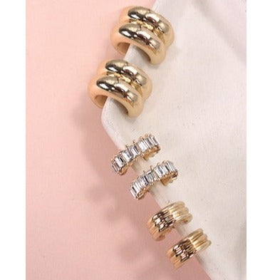 Baguette Hoop Earrings