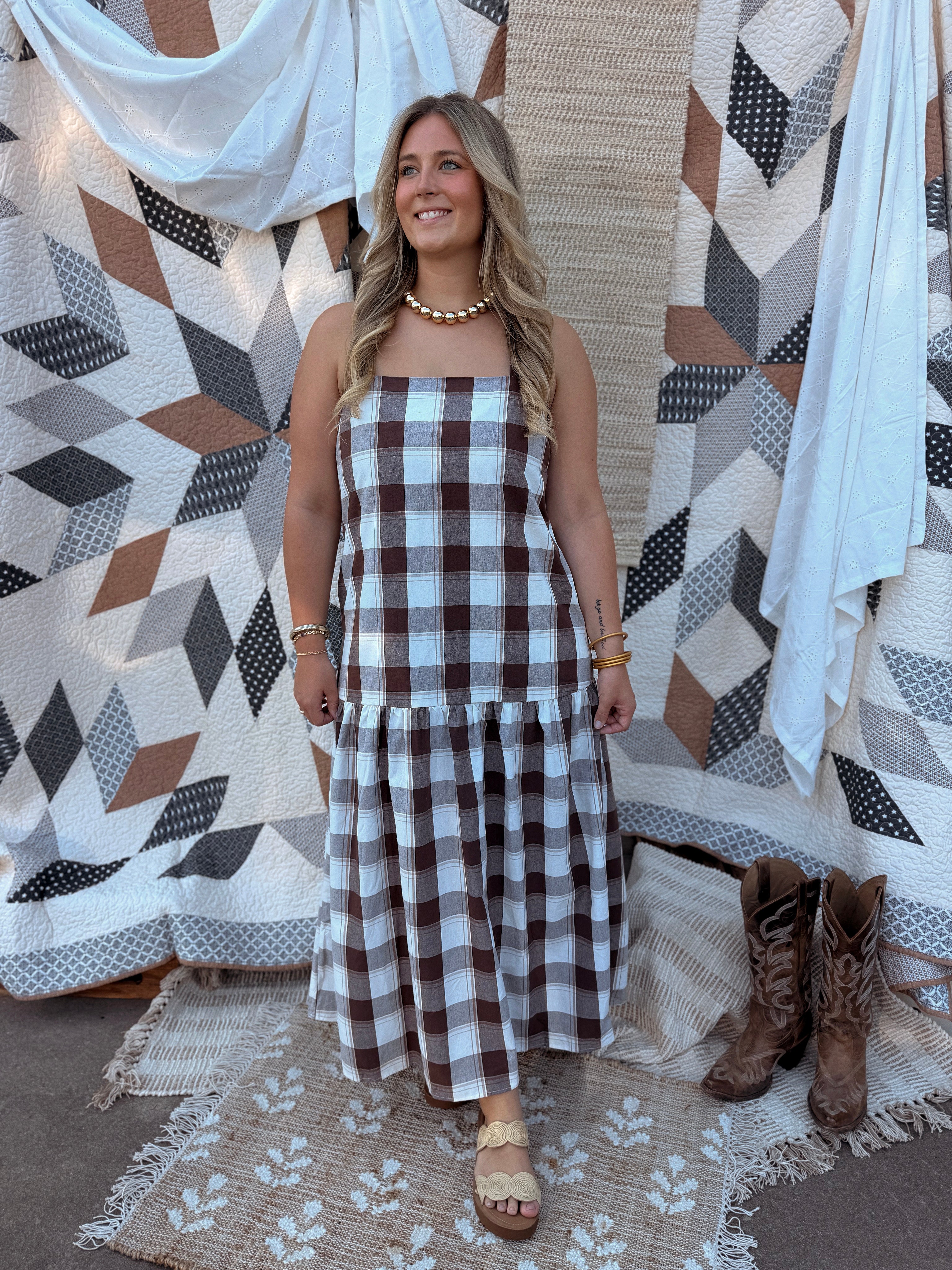 Madras Midi Dress