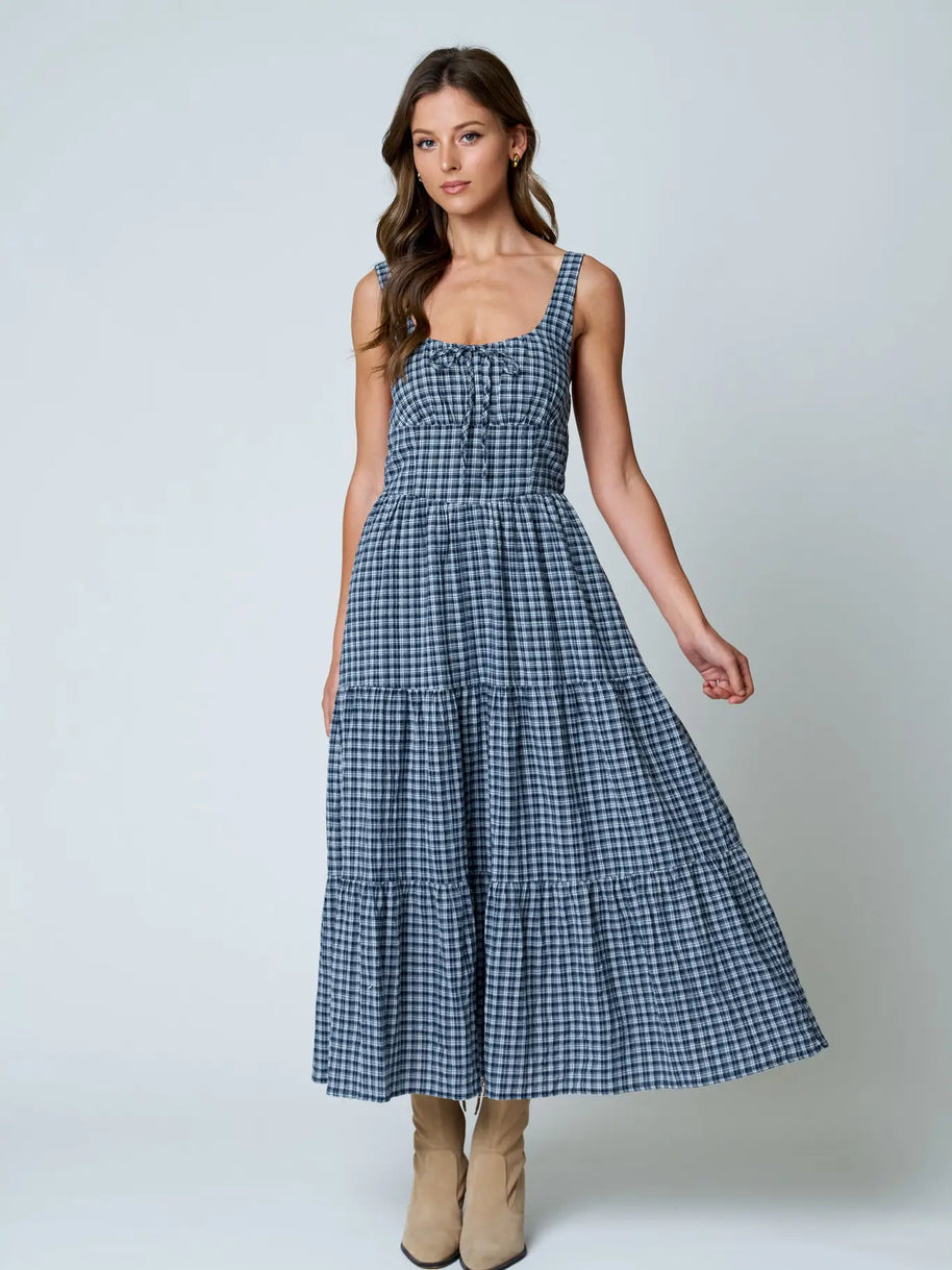 Pepper Plaid Midi Dress