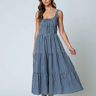 Pepper Plaid Midi Dress