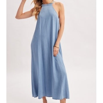 Indigo Halter Dress