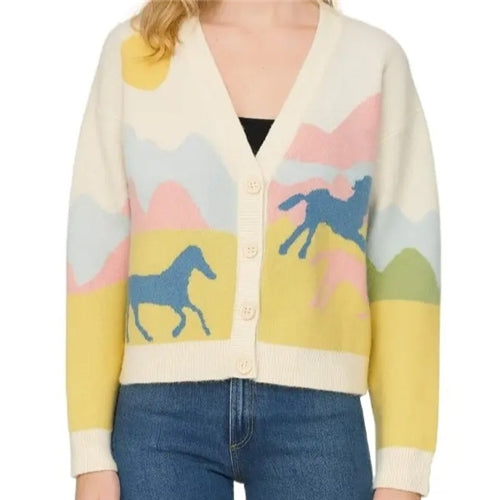 Pastel Horses Cardigan