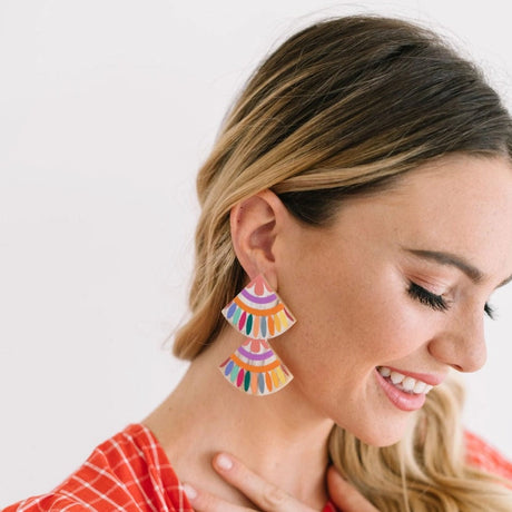 Double Rainbow Tile Earrings