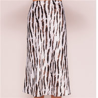 Zebra Satin A-Line Skirt