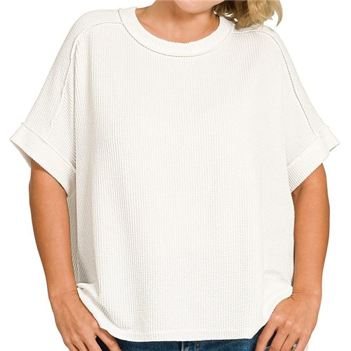 Basic Ribbed Tee Plus
