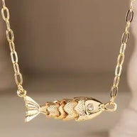 Petite Fishy Charm Necklace
