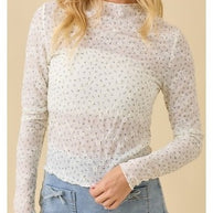 Embossed Flower Knit Top